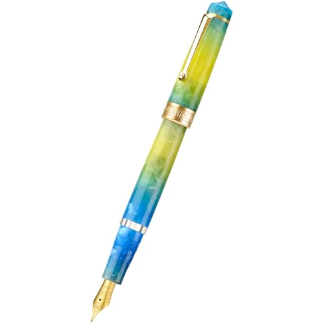 Asvine P20 Piston Fountain Pen – Gradual Yellow Resin, Fine Nib