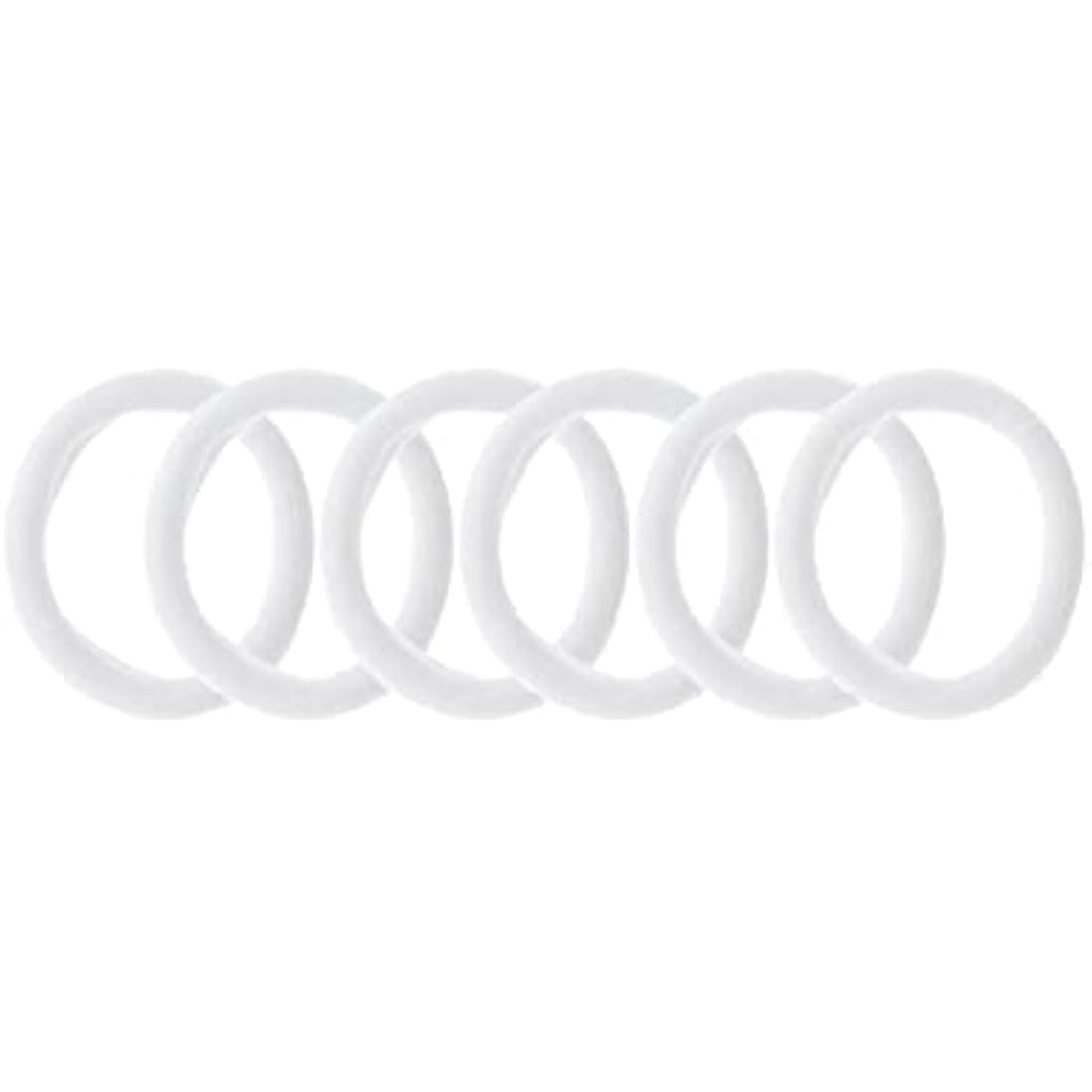 Jolof Store Large White Soft Jersey Hair Elastics - Set of 6 Bobbles