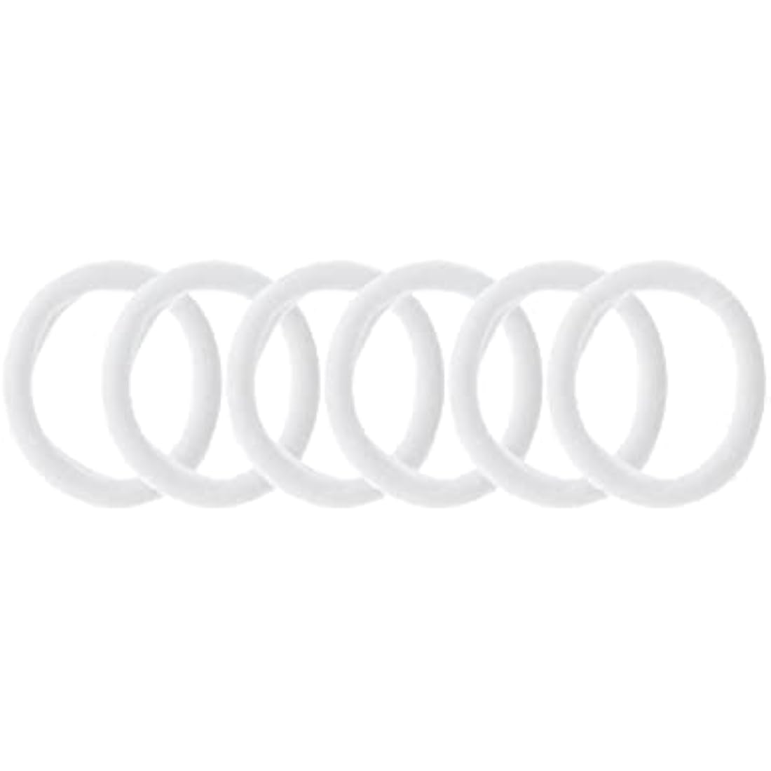 Jolof Store Large White Soft Jersey Hair Elastics - Set of 6 Bobbles