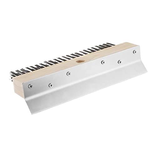 Vogue Pizza Oven Brush Head with Scraper – Carbon Steel Bristles