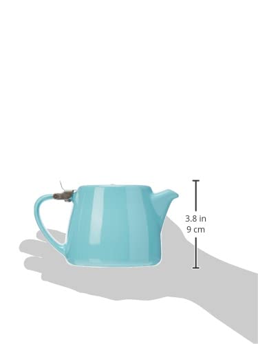 Forlife Stump Teapot 400 mL – Ceramic Tea Infuser Pot in Turquoise