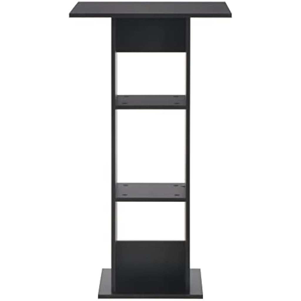 Modern Bar Table with Shelf – Black Kitchen Bistro Stand