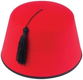 Henbrandt Red Fez Hat with Tassel – Adult Fancy Dress Costume Accessory