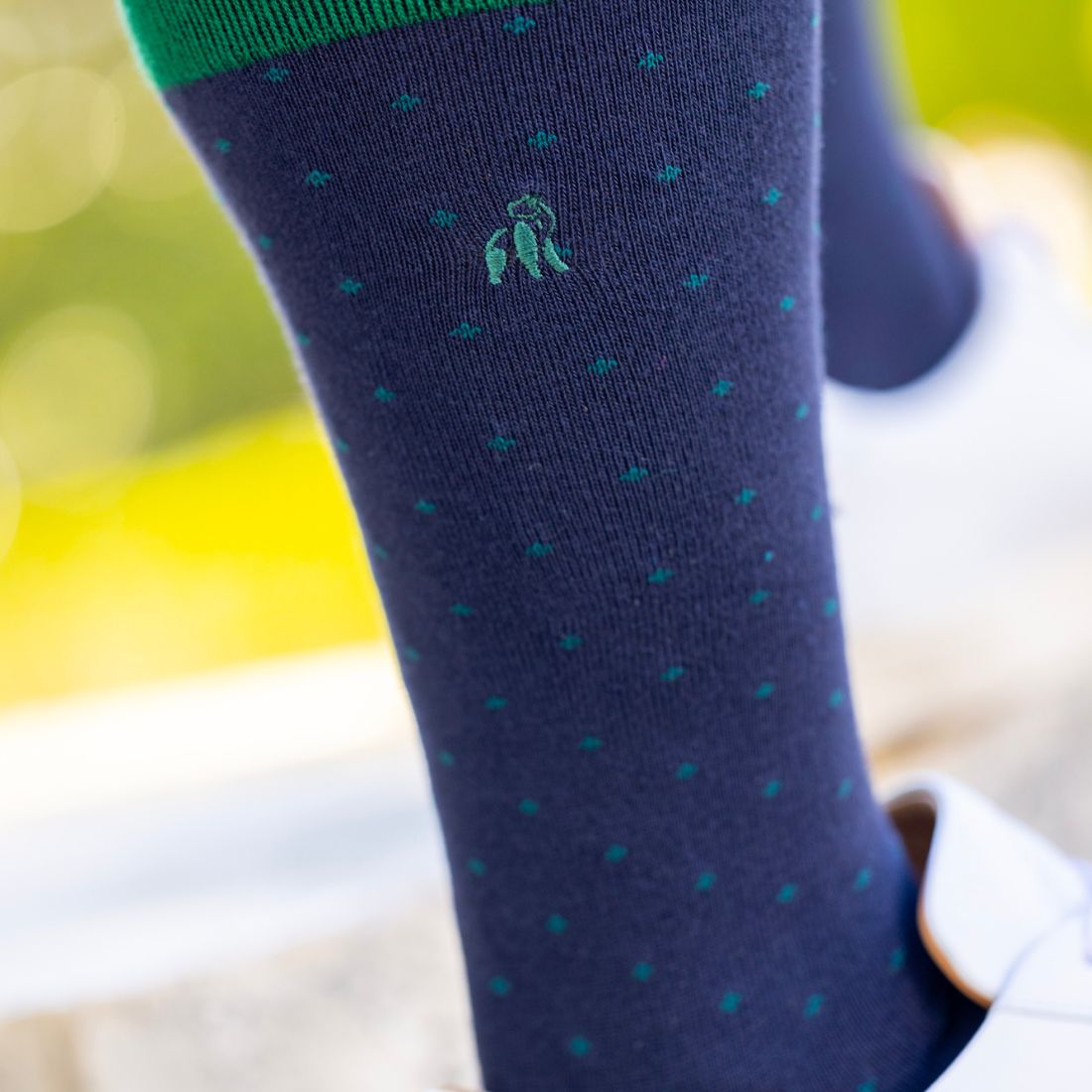 Swole Panda Spotted Navy Bamboo Socks – Breathable & Sustainable