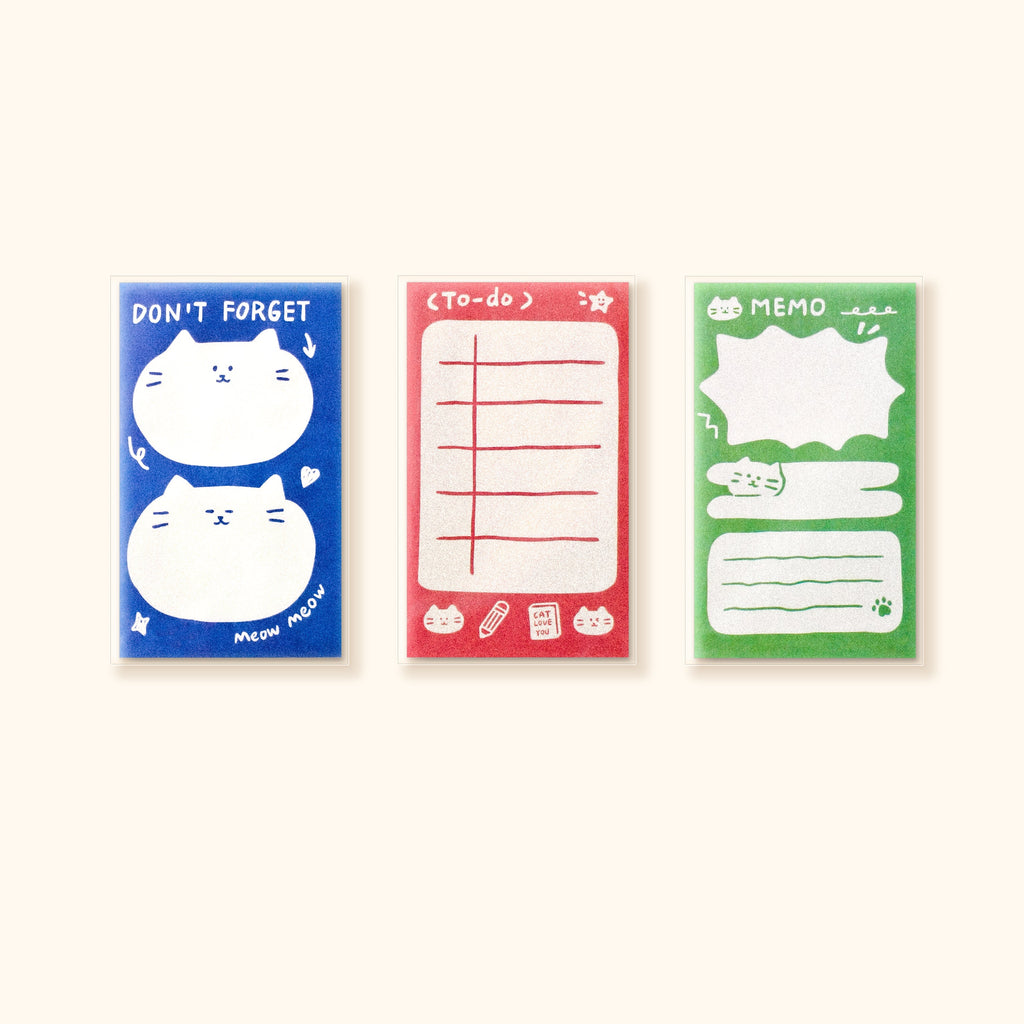 Cat Memo Note Pad by LuLuFun Studio – Cute Animal Stationery, 50 Sheets