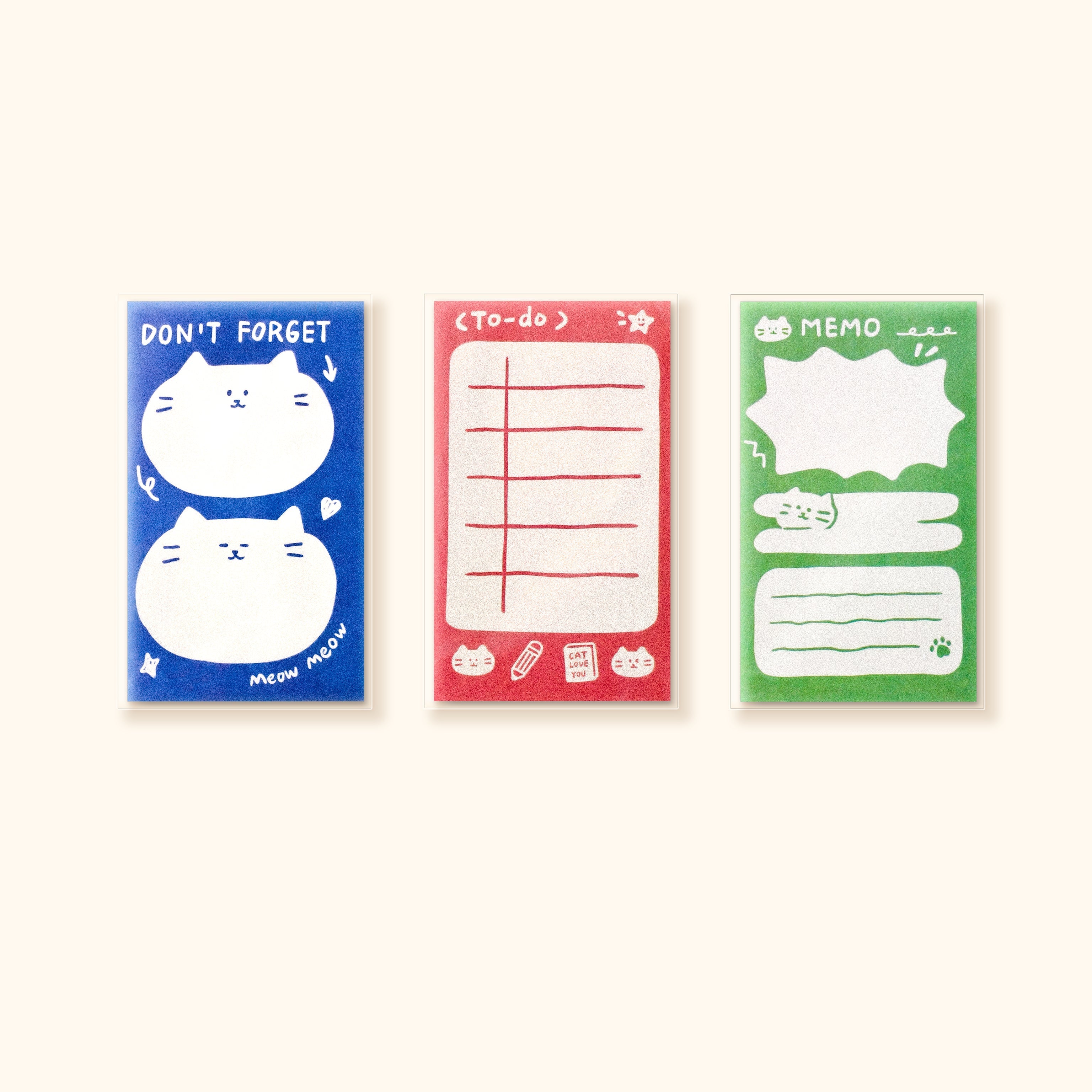 Cat Memo Note Pad by LuLuFun Studio – Cute Animal Stationery, 50 Sheets