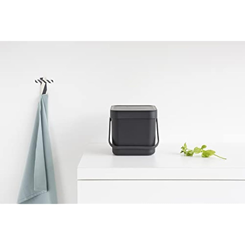 Brabantia Food Waste Bin – 6L Kitchen Compost Caddy with Wall Mount