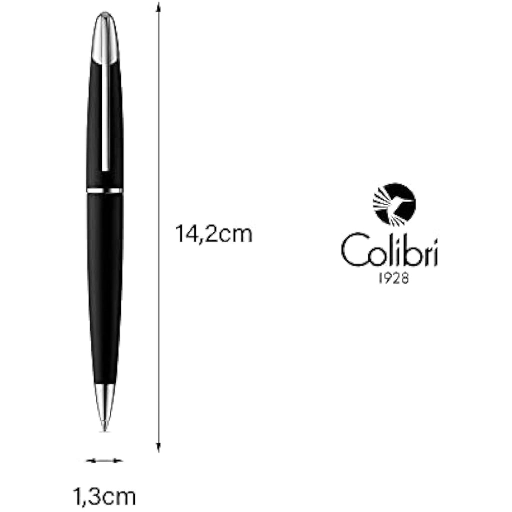 Colibri Equinox Ballpoint Pen – Brushed Black Steel & Chrome Finish