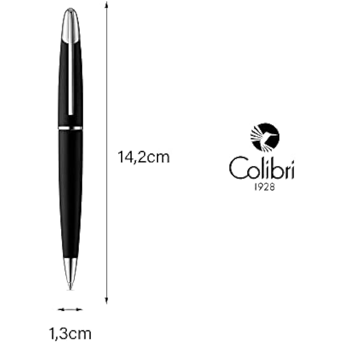 Colibri Equinox Ballpoint Pen – Brushed Black Steel & Chrome Finish