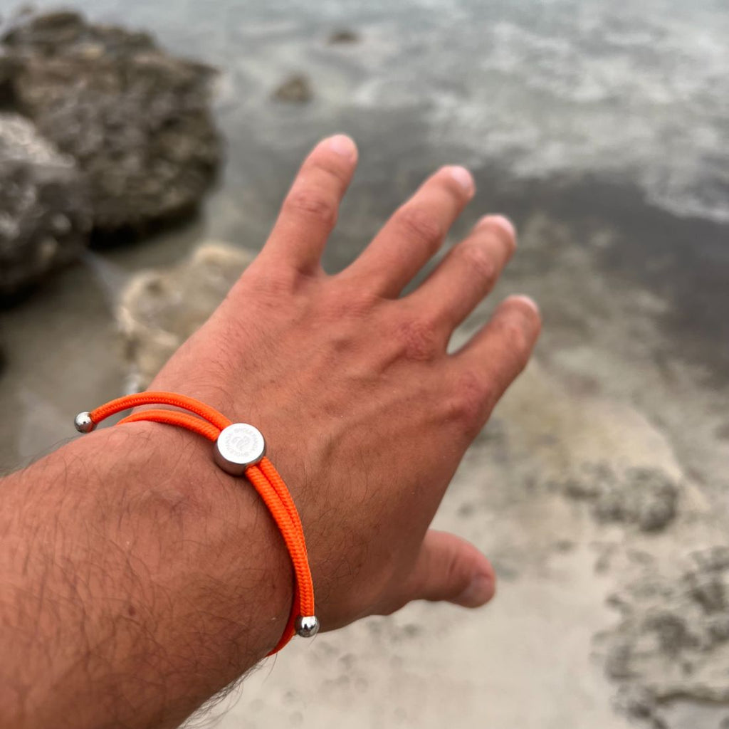 Swole Panda Tangerine Orange Recycled Rope Bracelet | Sustainable Unisex