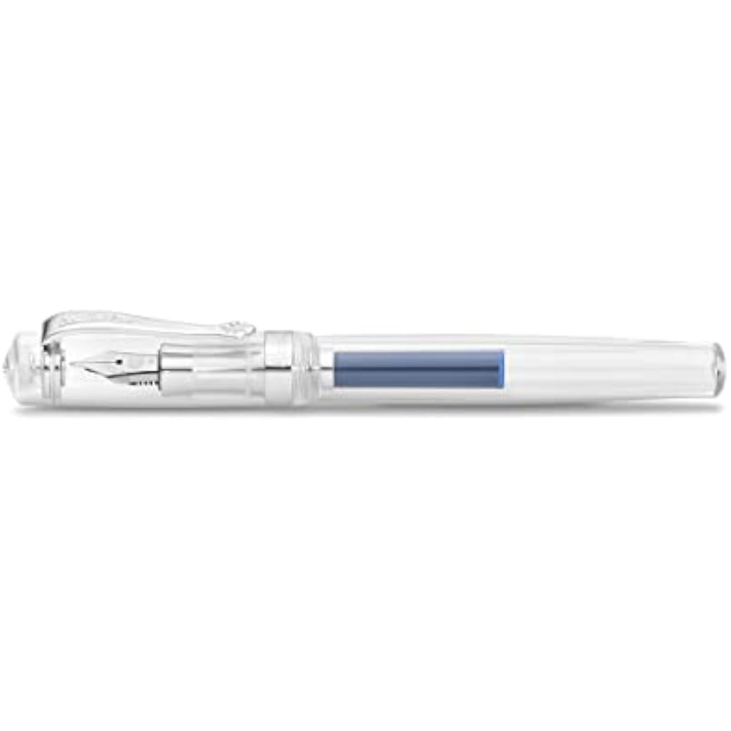 Kaweco Student Fountain Pen - Transparent Acrylic with Silver Trim, Nib M