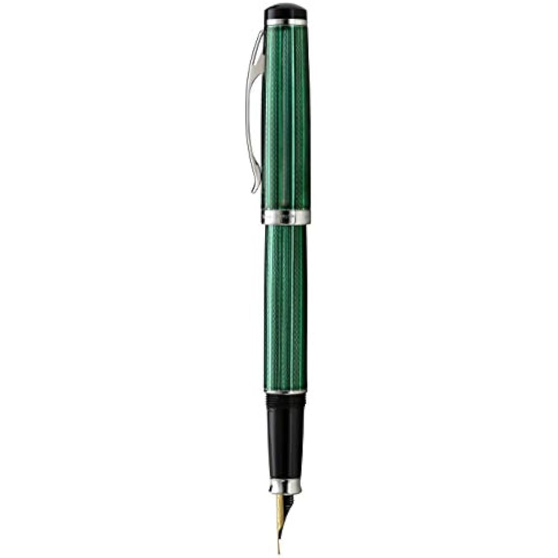 Xezo Incognito Fountain Pen | Fine Nib Forest Green & Platinum Plating