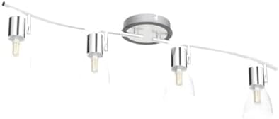 Unikcst 4-Way LED Ceiling Spotlights | Chrome & Glass Adjustable Lamp