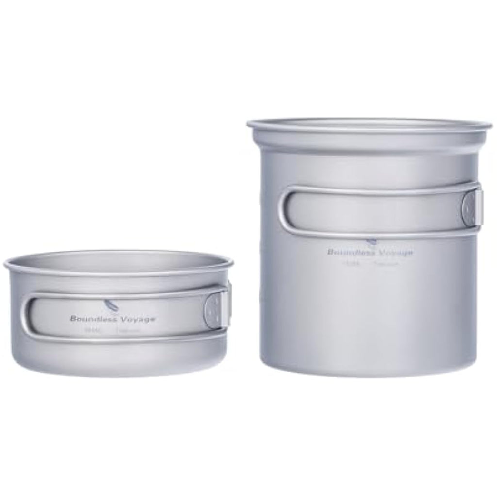 iBasingo Titanium Camping Cookware Set – Lightweight Backpacking Mess Kit