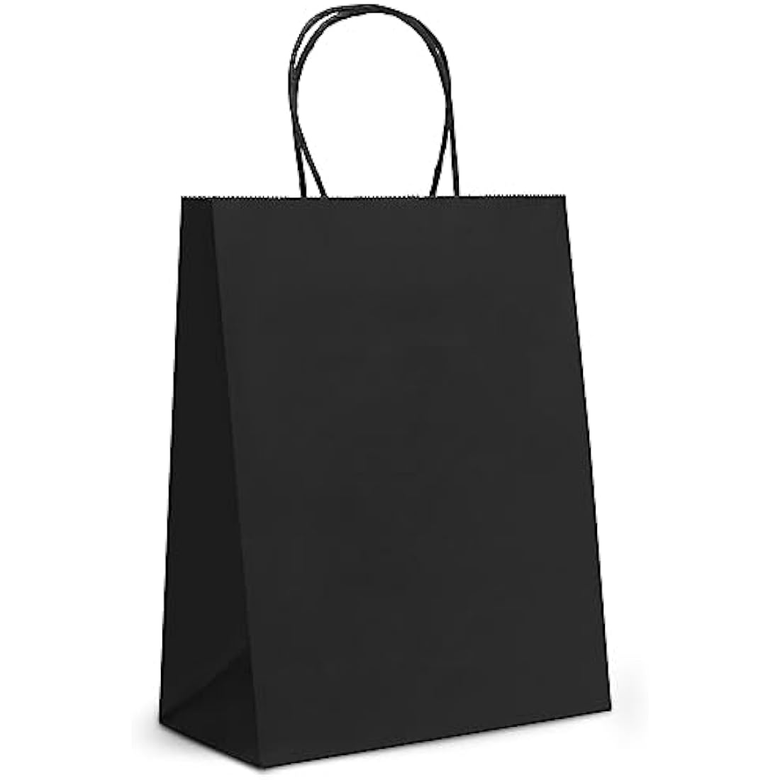 GIFTSAY Black Kraft Paper Gift Bags with Handles - 50 Pcs (15x8x21cm)
