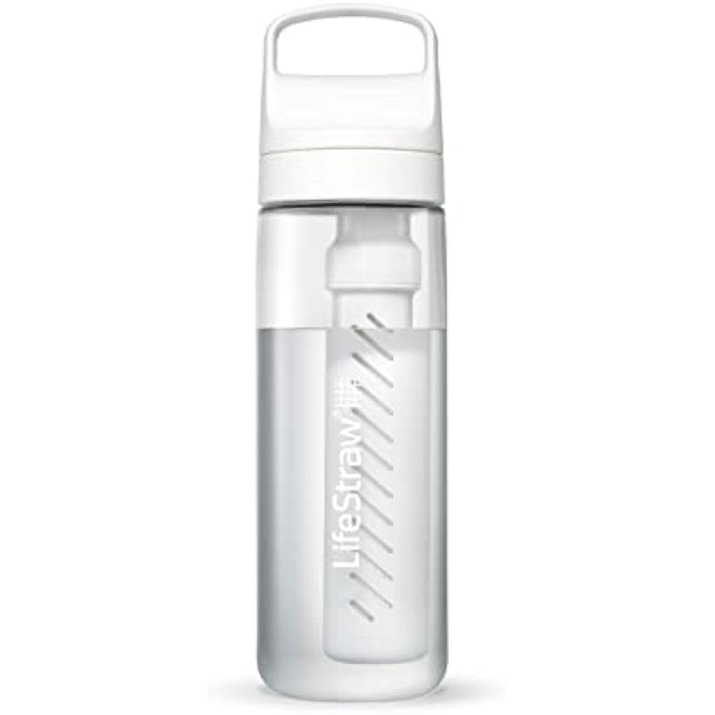 LifeStraw Go Series Water Filter Bottle – 22oz BPA-Free Polar White