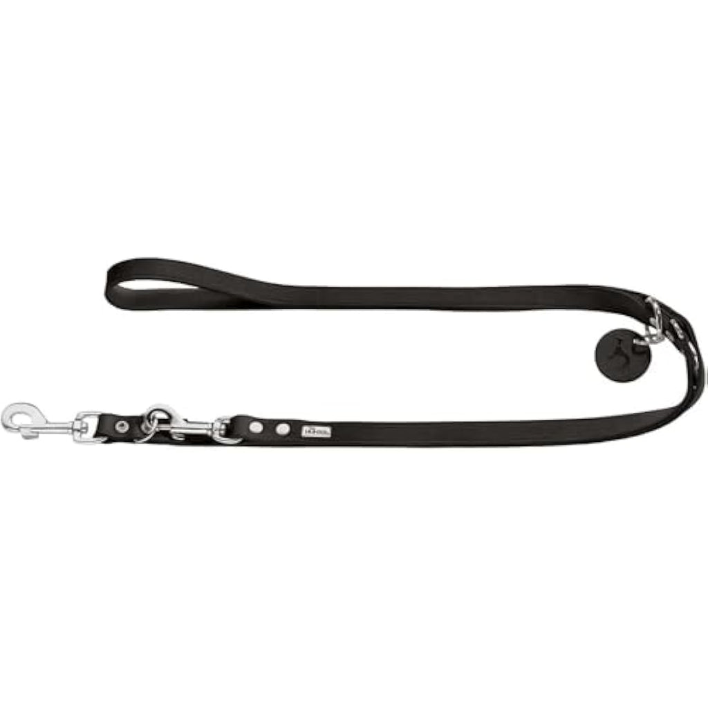 Hunter Training Leash | Soft Genuine Cow Leather Dog Lead, Black