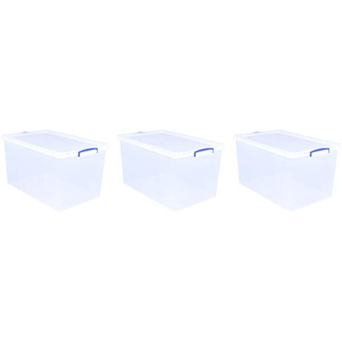 83L Clear Plastic Nestable Storage Boxes (Pack of 3)