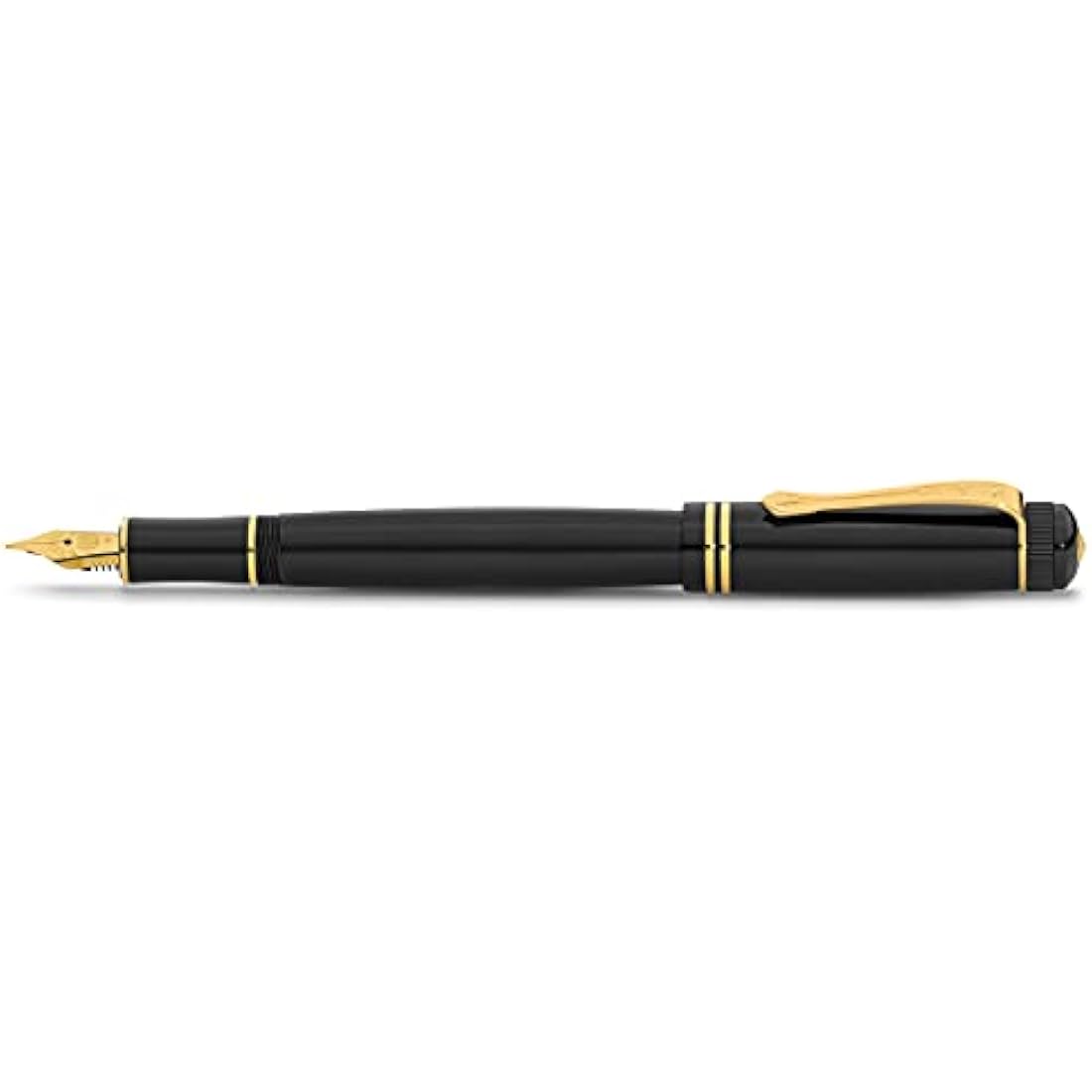 Kaweco DIA2 Fountain Pen – Premium Black Resin with Gold Trim, Nib M