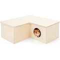 Niteangel 3-Chamber Hamster House Maze – Birch Wood Syrian Hamster Hideout