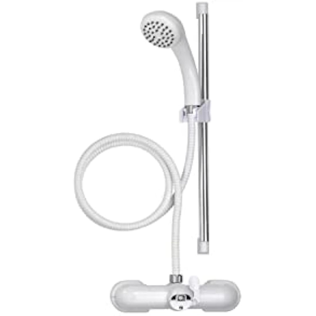 Croydex Bath Shower Mixer Set - White & Chrome 430mm (AB220022)