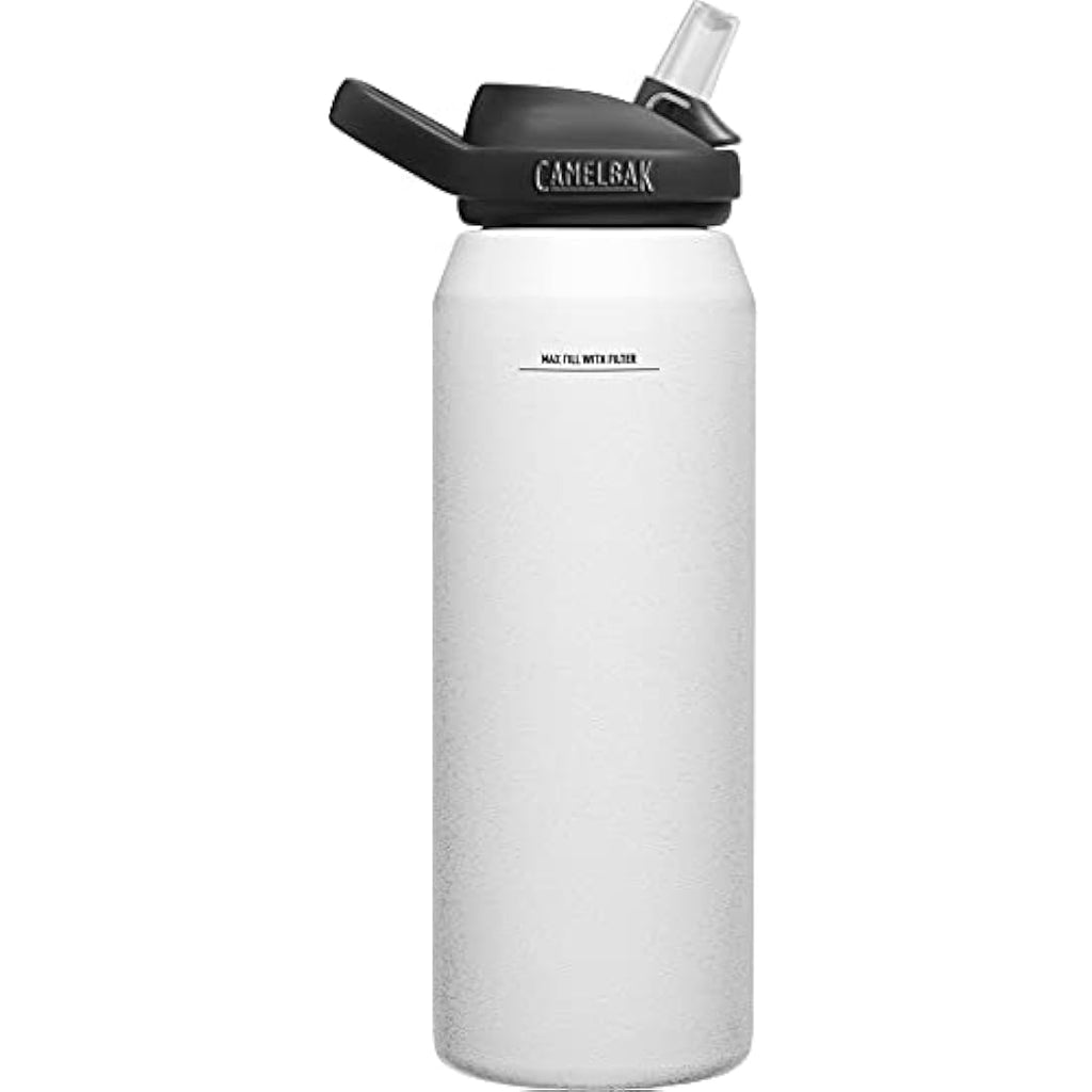 CamelBak Eddy+ LifeStraw 1L Filtered Water Bottle – White Stainless