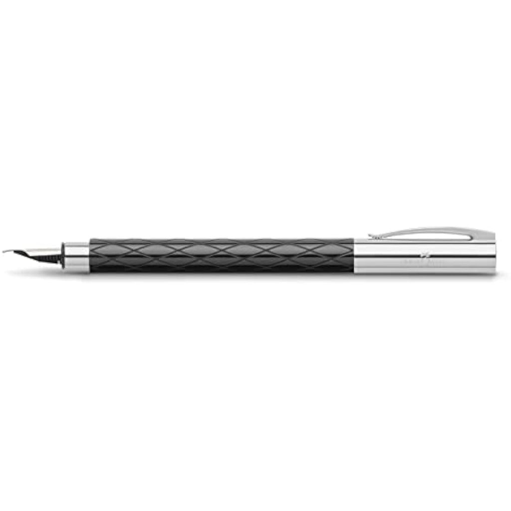 Faber-Castell Ambition Fountain Pen – Rhombus Black Resin, Medium Nib