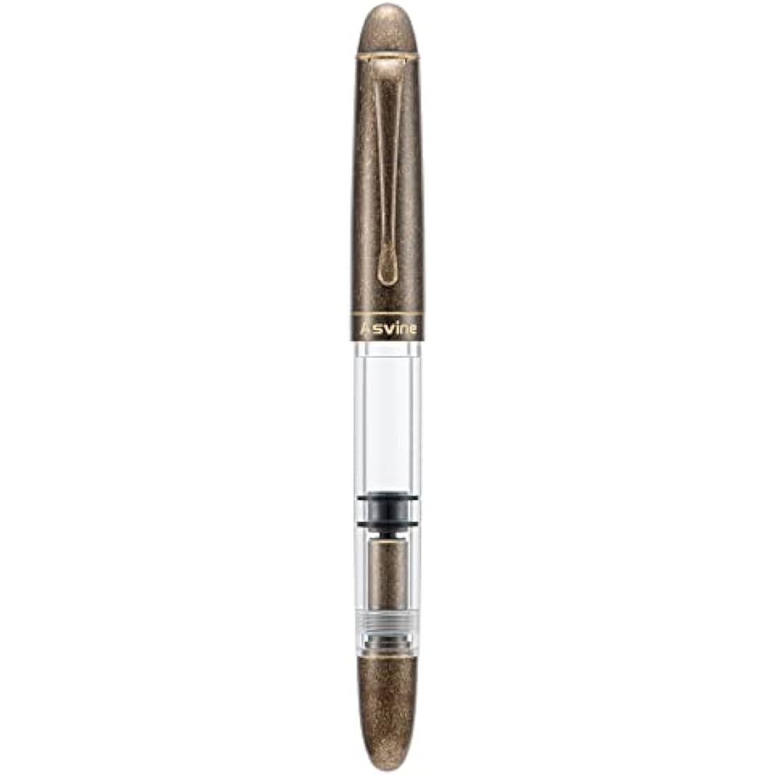Asvine P30 Piston Fountain Pen | Retro Brass & Acrylic Medium Nib