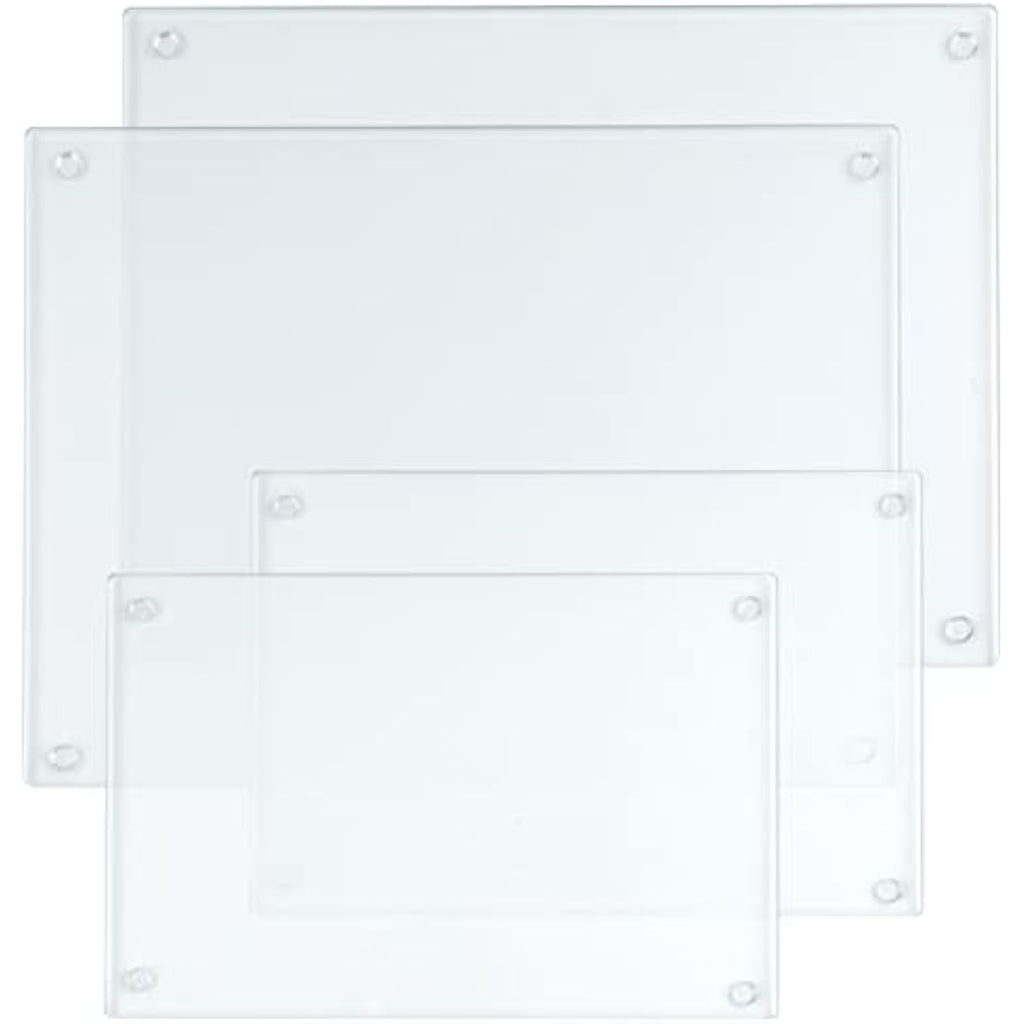Hacaroa 4 Pack Tempered Glass Cutting Board – Non-Slip Clear Chopping Board