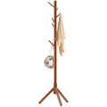 Aibiju Wood Coat Rack Free Standing | 8 Hooks Adjustable Height Tree