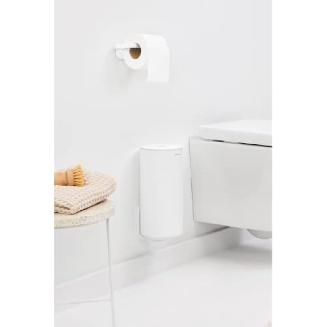 Brabantia Mindset Toilet Roll Dispenser – Holds 2 Spare Rolls – Fresh White