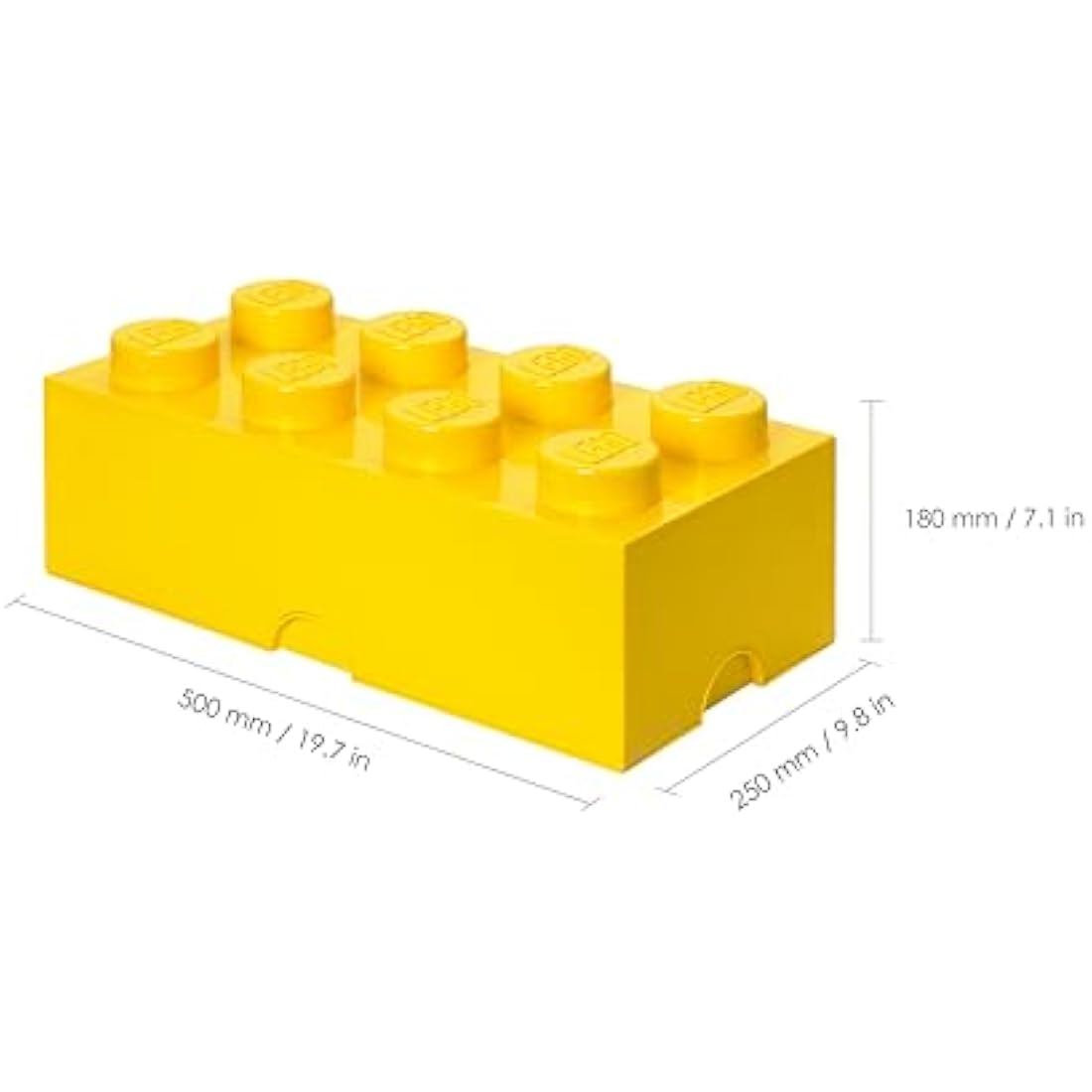 LEGO Storage Brick 8 Knobs – Stackable Plastic Toy Box, Yellow (12.1L)