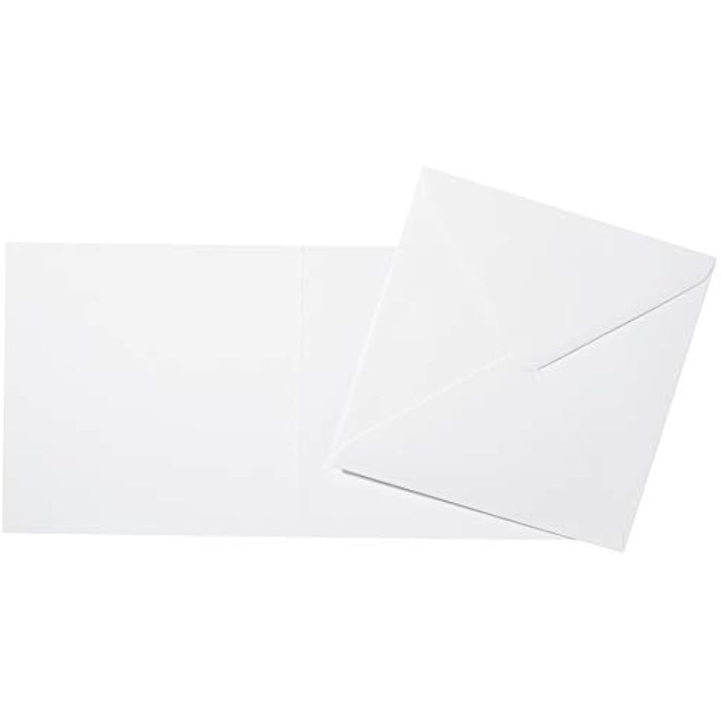 Craft UK 40 White Blank Cards & Envelopes | 300 GSM 6x6 Card Blanks