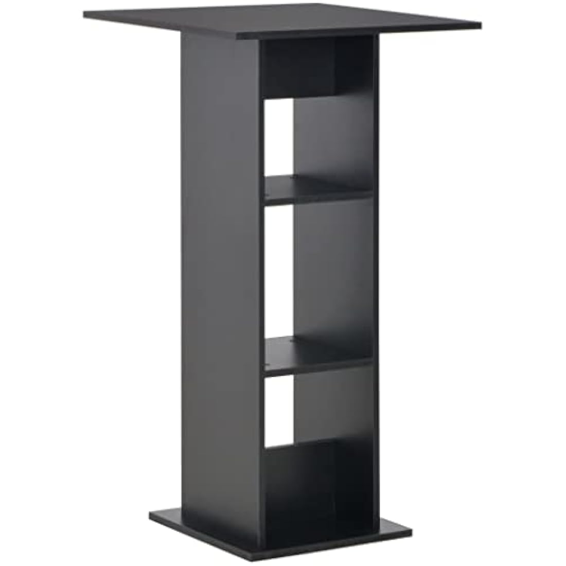 Modern Bar Table with Shelf – Black Kitchen Bistro Stand