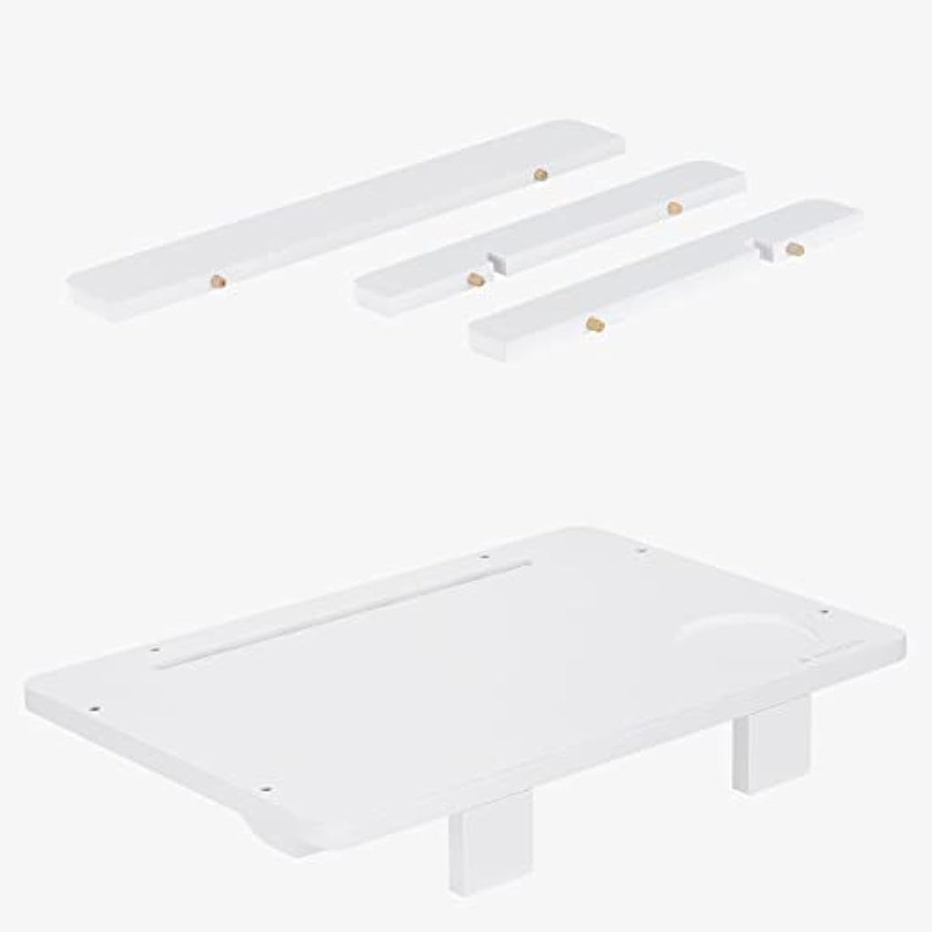 Navaris Clip-on Bedside Shelf – Bamboo Hanging Tray for Bunk Beds, White