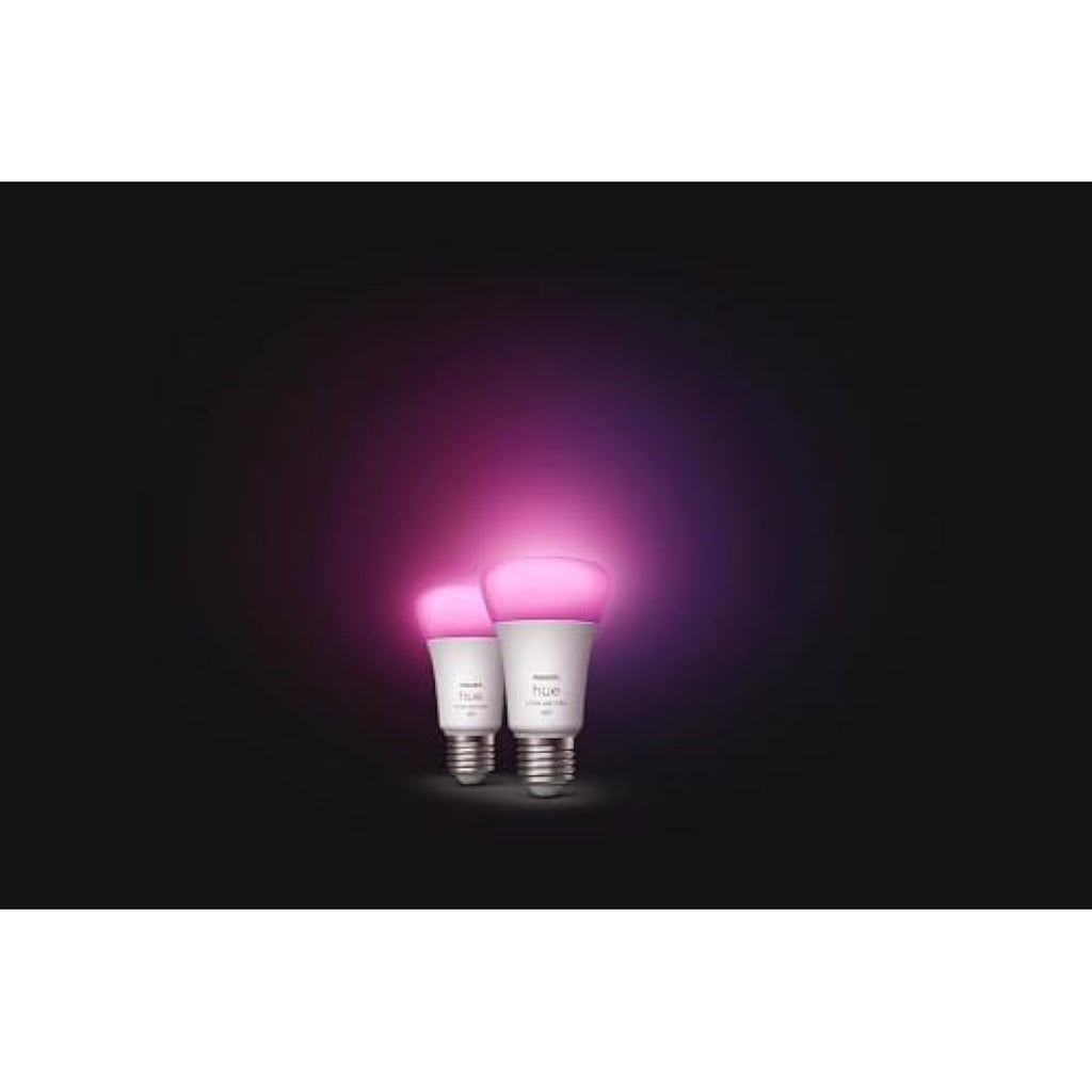 Philips Hue White & Colour Ambiance E27 Smart Bulbs - 2 Pack