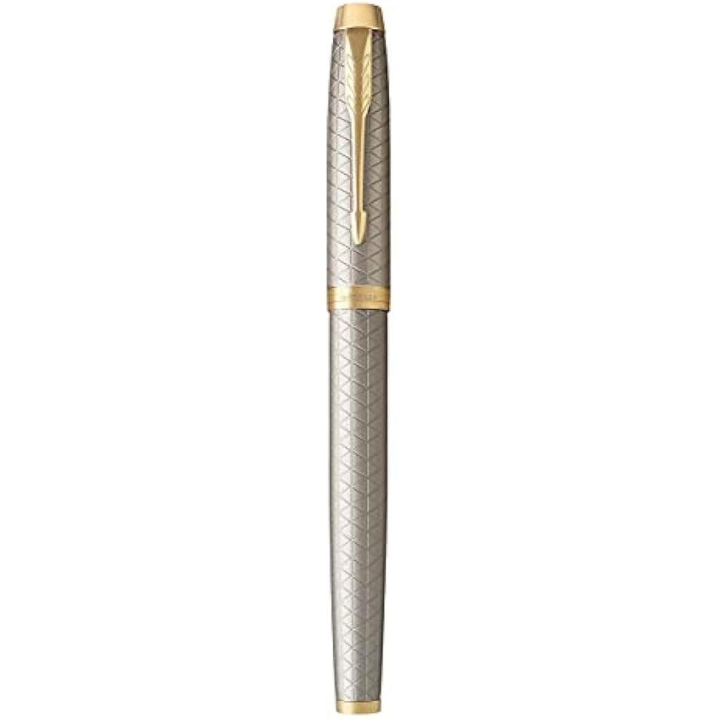 Parker IM Premium Fountain Pen – Warm Silver Champagne Diamond Pattern