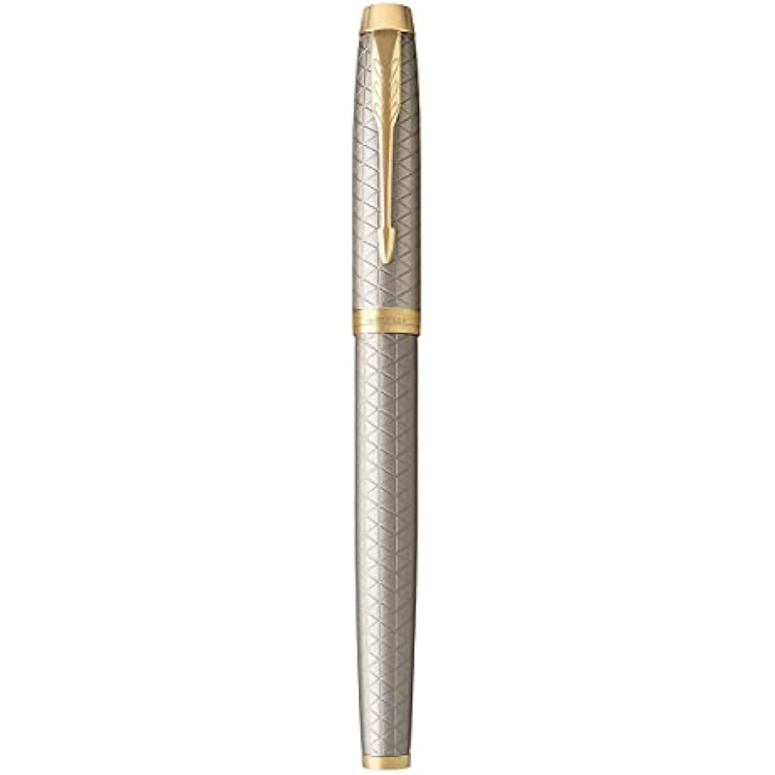 Parker IM Premium Fountain Pen – Warm Silver Champagne Diamond Pattern