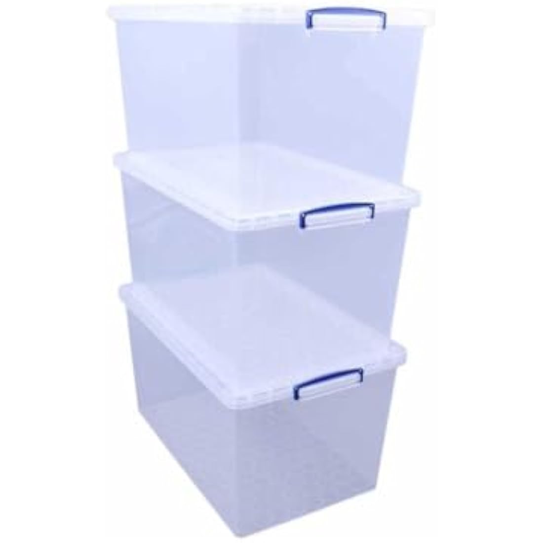 83L Clear Plastic Nestable Storage Boxes (Pack of 3)