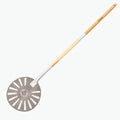 Chef Pomodoro 9-Inch Perforated Pizza Turning Peel with 47" Wooden Handle