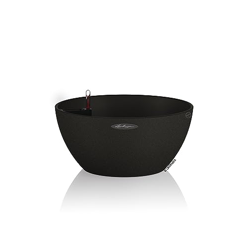 Lechuza Cubeto Stone 40 Self-Watering Planter | Graphite Black