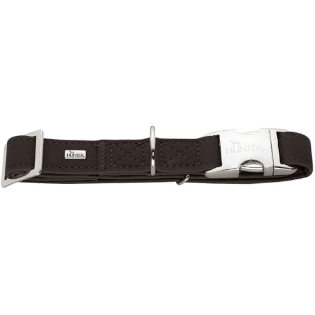HUNTER Softie Alu-Strong Art-Nubuk Leather Dog Collar – Brown, Medium