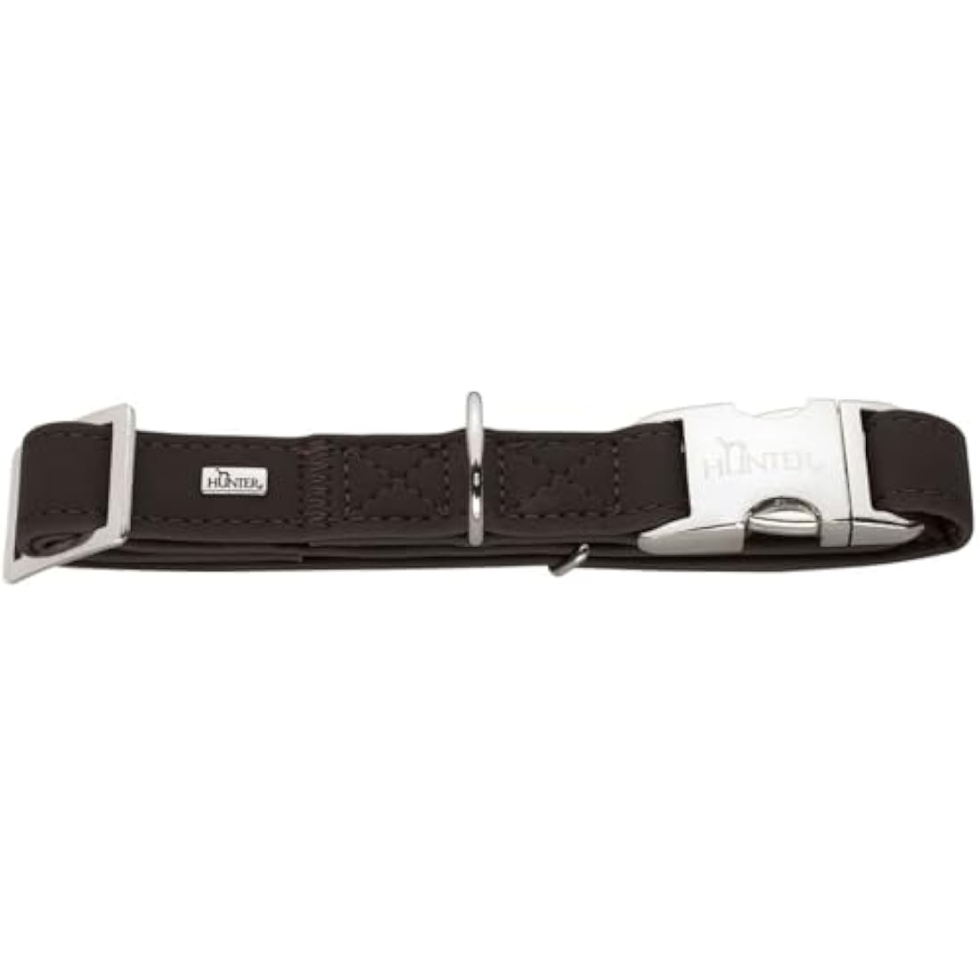 HUNTER Softie Alu-Strong Art-Nubuk Leather Dog Collar – Brown, Medium