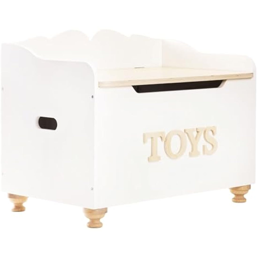 Le Toy Van Wooden Toy Box – White Storage Chest with Soft Close Lid