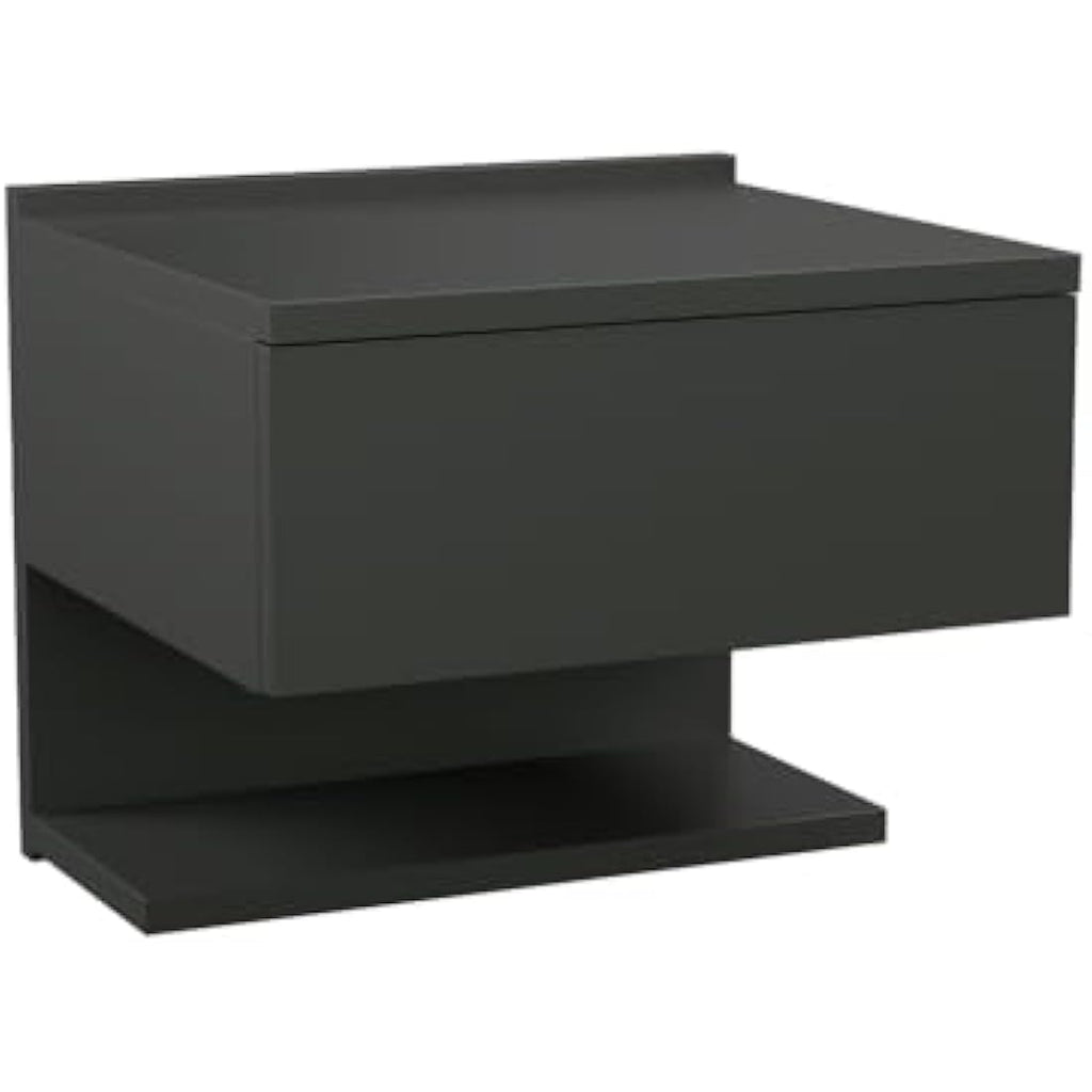 Black Floating Nightstand – Wall Mounted Bedside Table