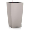 Lechuza CUBICO Color 40 Self-Watering Planter | Sand Brown Poly-Resin