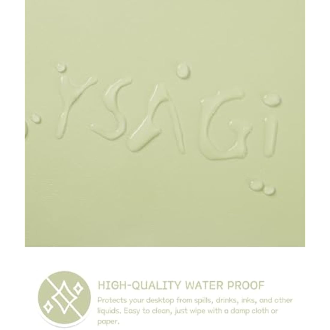YSAGi PVC Leather Desk Pad – Waterproof Non-Slip Writing Mat, Matcha Green