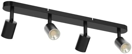 4-Way GU10 Ceiling Spotlight – Matte Black Adjustable Light