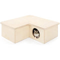 Niteangel 3-Chamber Hamster House – Birch Wood Maze Hideout for Dwarf Hamsters