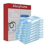 Vacuum Storage Bags 8 Large, Space Saver Sealer Bags, Airtight Compression Bags for Clothes, Pillows, Comforters, Blankets, BeddingNO PUMP